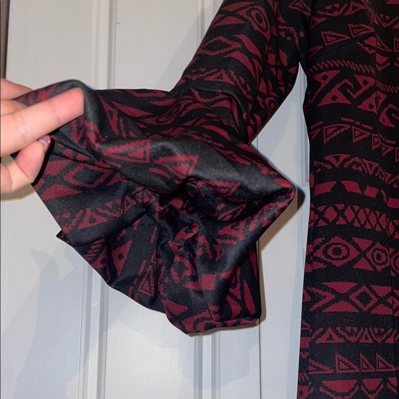 Ella Samani Deep Burgundy Bell Sleeve Sheath Dress - Picture 5 of 7